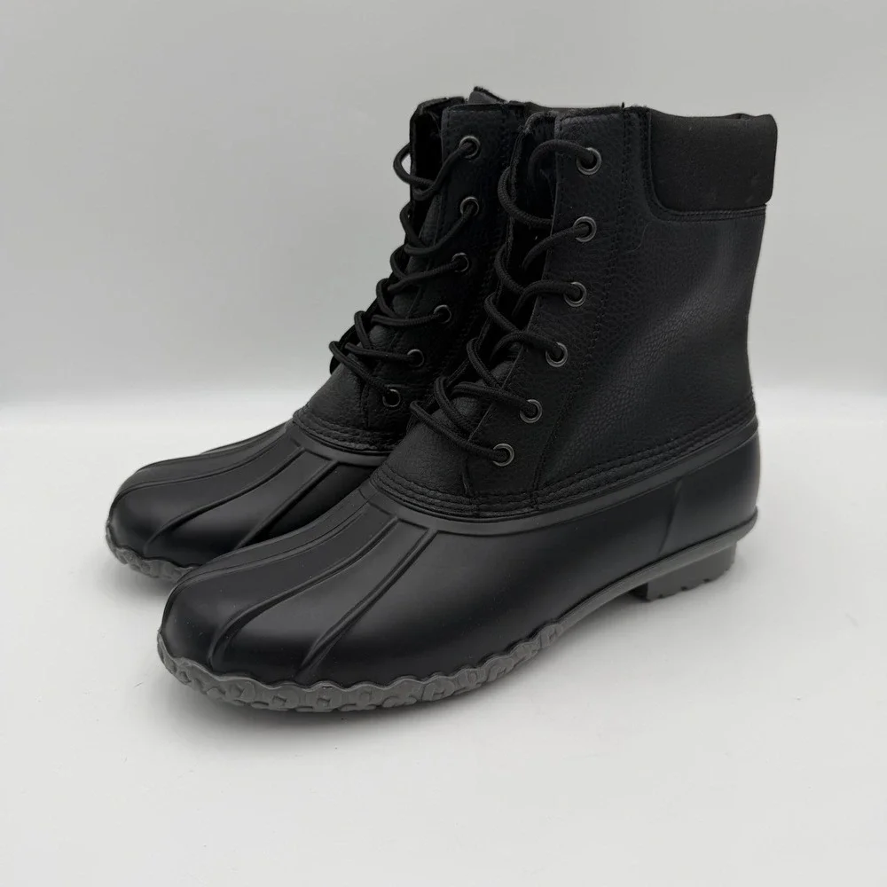 Weatherproof Vintage Adam II Duck Boots Black Faux Fur Waterproof Men's 10M